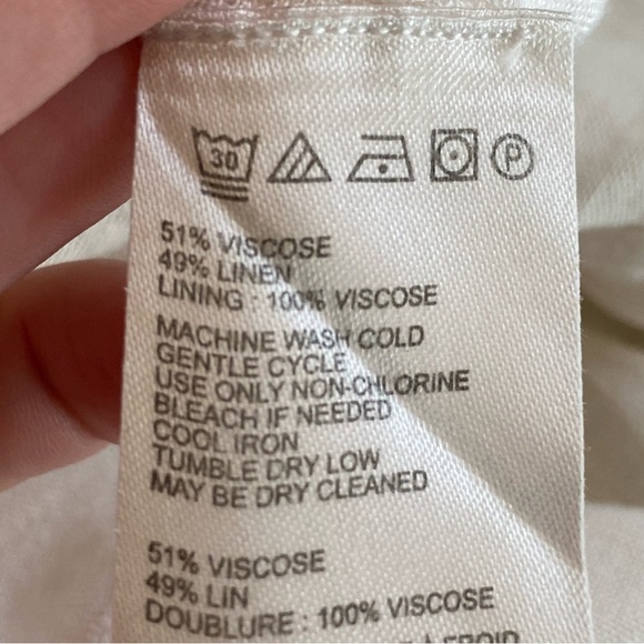 Urban Outfitters White Linen Mini Dress Size Small Preppy Boxy Babydoll Coastal - Picture 7 of 9